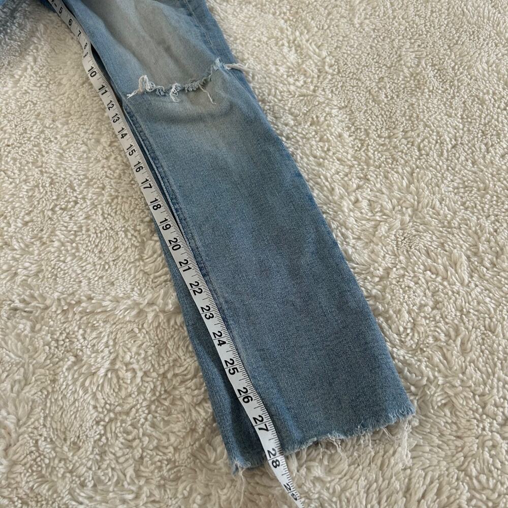 Mother Jeans Womens 25 Blue The Mid Rise Dazzler Ankle Fray Slim Stretch Raw Hem - Picture 5 of 10